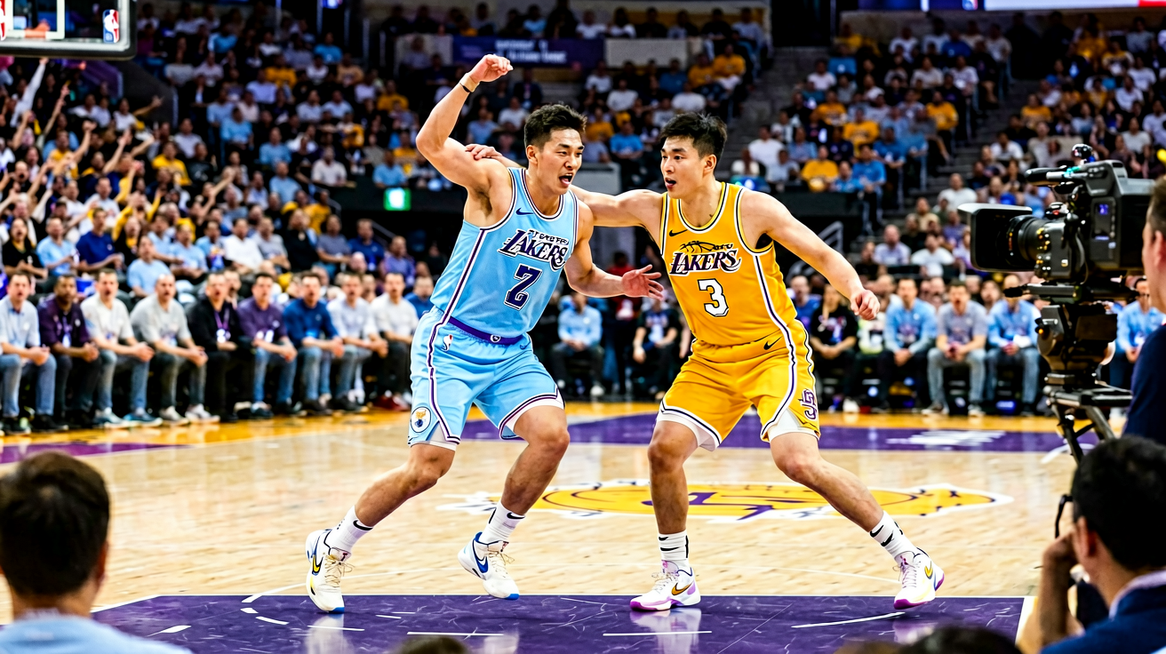 NBA比赛现场 - 球员激烈对抗瞬间